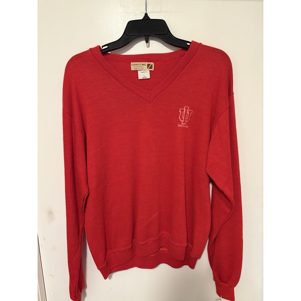 Vintage Indiana University Logo 7 Bobby Knight Cardigan Sweater Sz L